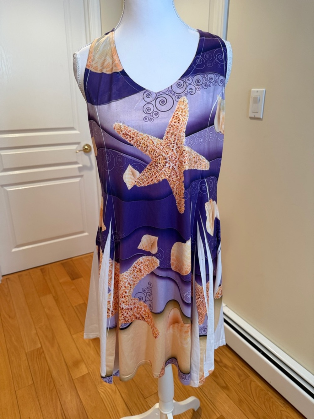 India Boutique Purple Lace Trim Sundress with Multicolor Label